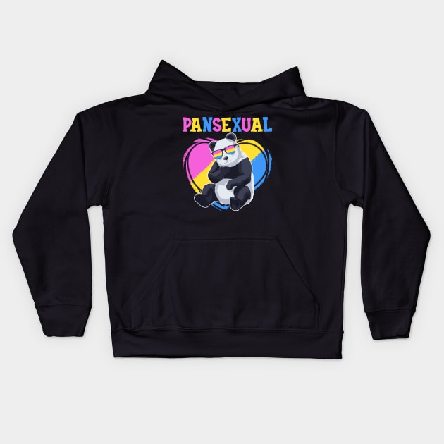 Pansexual Panda Women LGBT Pride Men Equal Rights Kids Hoodie by PomegranatePower